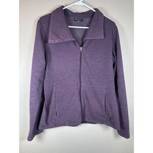 Tuff Athletics Purple Heathered Zip Up Track Jacket Athletic Athleisure Womens L